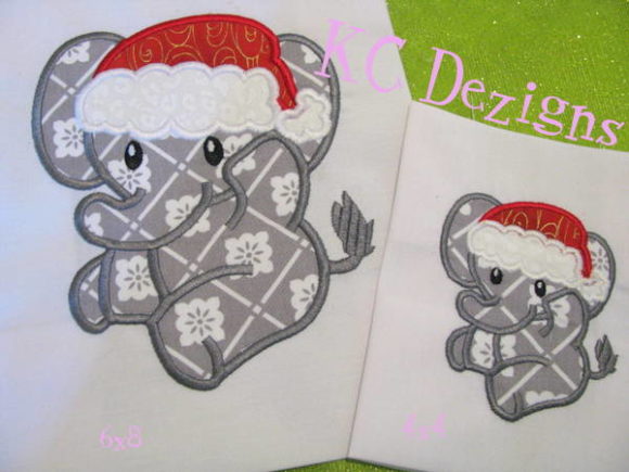Christmas Baby Elephant Applique